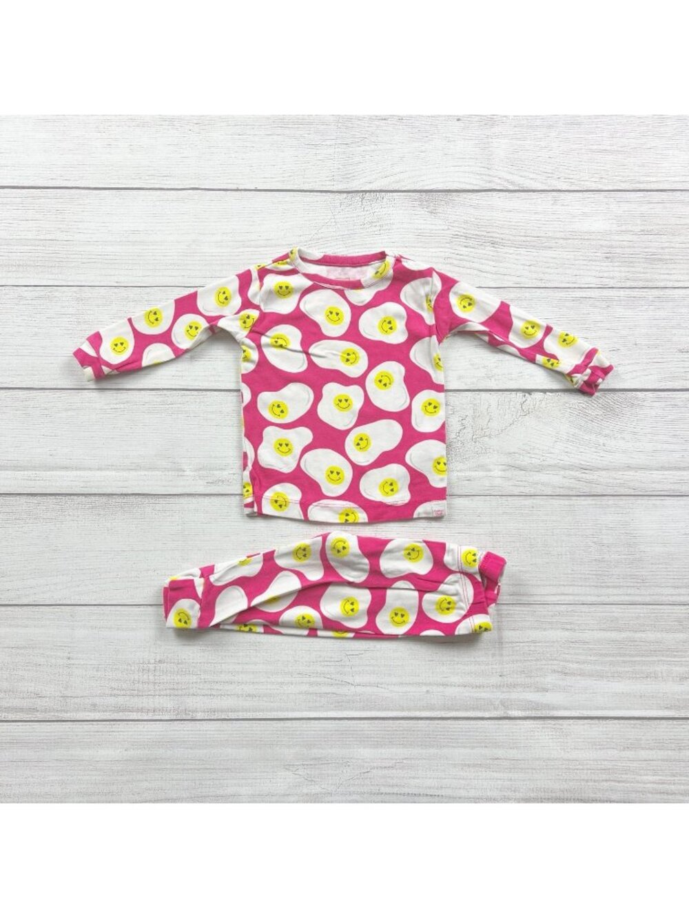 Baby Gap Smiley Face Egg Print Long Sleeve Pajamas Set 6-12 Months